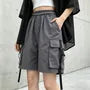 Mid Rise Buckled Cargo Shorts
