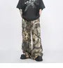 High Waist Camo Print Wide Leg Cargo Pants