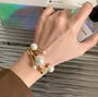 Faux Pearl Layered Open Bangle