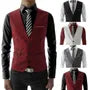 V-Neck Plain Chained Single-Breasted Vest