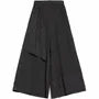 Mid Waist Lace Panel Crop Wide Leg Pants