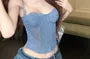 Plain Panel Lace Bustier Top
