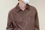 Long-Sleeve Collared Striped Corduroy Button Up Shirt