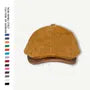 Faux Leather Brim Corduroy Flat Cap