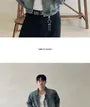Collared Washed Button-Up Crop Denim Jacket