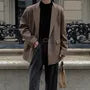 Lapel Collar Plain One-Buttoned Blazer