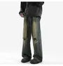 Mid Rise Washed Distressed Wide Leg Jeans