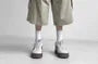 Mid Rise Plain Capri Wide Leg Cargo Pants