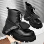 Platform Lace-Up Short Boots