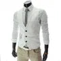 V-Neck Plain Chained Single-Breasted Vest