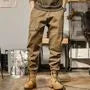 High Waist Plain Harem Cargo Pants