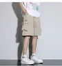 Drawstring Waist Plain Cargo Shorts