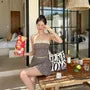 Set: Leopard Print Panel Bandeau Swim Top + Swim Skirt