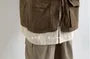 V-Neck Plain Zip-Up Cargo Vest