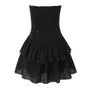 Strapless Hook & Eye Mini A-Line Eyelet Lace Layered Dress