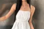 Plain Ruched Ruffled-Trim Camisole Top