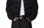 Collared Studded Clasped Front Denim Barn Jacket