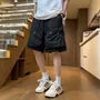 Drawstring Waist Plain Cargo Shorts