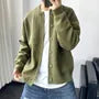 Crew Neck Button-Up Plain Cardigan