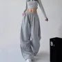 Drawstring Waist Plain Baggy Sweatpants