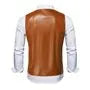 V-Neck Faux Leather Button Vest