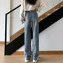 High Waist Washed Wide Leg Jeans (Various Designs)