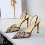 Panel Lace Slingback Stiletto Pumps