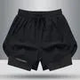 Drawstring Waist Mock Two-Piece Running Shorts
