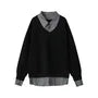 Mock Two-Piece Collared Sweatshirt
