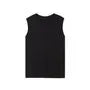 Sleeveless Crew Neck Plain Button Top
