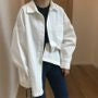 Long-Sleeve Collar-neck Oversized Shirt