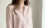 Elbow-Sleeve Striped Blouse