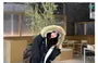 Furry Trim Hooded Zip-Up Jacket