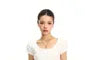 Short Sleeve Scoop Neck Plain Lace Up Back T-Shirt