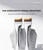 2 in 1 Curved Flat Foundation Brush with Spatula Brown & Silver - One Size
