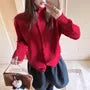Turtleneck Button-Up Plain Cardigan