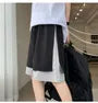 Mock Two-Piece Drawstring Waist Paneled Shorts