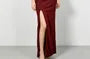 Spaghetti Strap Side-Slit Lace-Up Back Glitter Bodycon Midi Dress