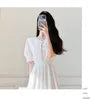 Puff-Sleeve Lace Midi A-Line Dress