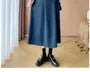 Maternity Striped Button Midi A-Line Jumper Dress / Long Sleeve Mock Neck Plain Ribbed Knit Top