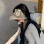 Striped Wide Brim Visor Hat