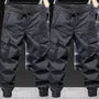 Drawstring Waist Plain Harem Cargo Pants