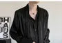 Long-Sleeve Scarf Neck Button-Up Plain Shirt