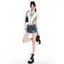 Mid Rise Washed Denim Shorts