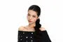 Elbow Sleeve Off Shoulder Plain Button Embellished Top