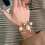 Faux Pearl Layered Open Bangle