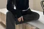 Long Sleeve Mock Two Piece Color-Block Crop Top