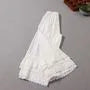 Elastic Waist Lace Panel Cropped Wide Leg Pants