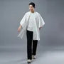 3/4-Sleeve Plain Open Front Slit Jacket