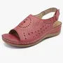 Peep Toe Wedge Heel Slingback Sandals
